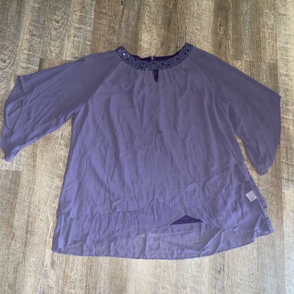 Hanna Nikole Mother of Bride 2 piece Chiffon Pant Suits Plus Size Half Sleeve - Picture 6 of 10